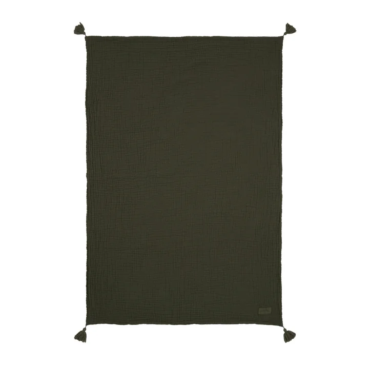 Nobodinoz - Wabi Sabi Musselin Decke, 65 x 100 cm, vetiver