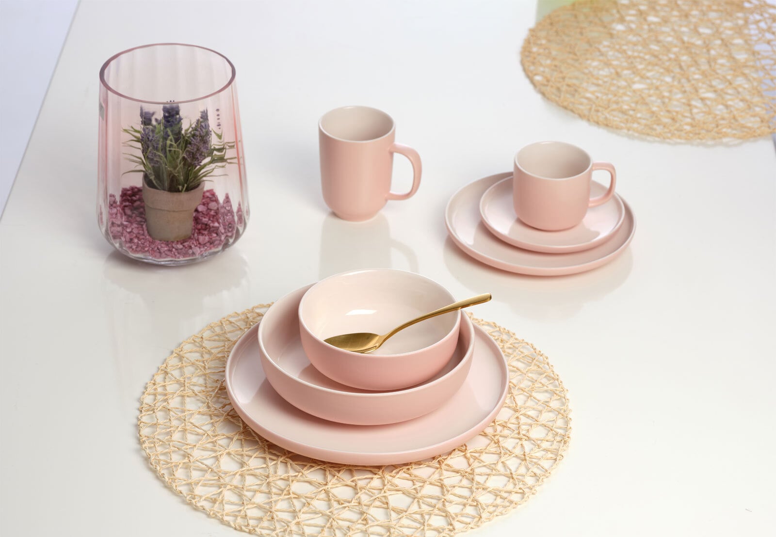 Ritzenhoff & Breker Speiseteller JASPER 4er Set rosa/ weiß