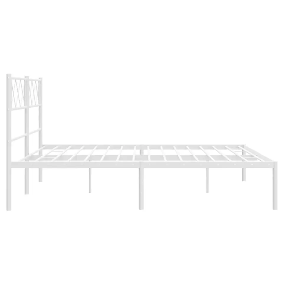vidaXL - Metalen bed met hoofdbord - Wit - 120x200 cm