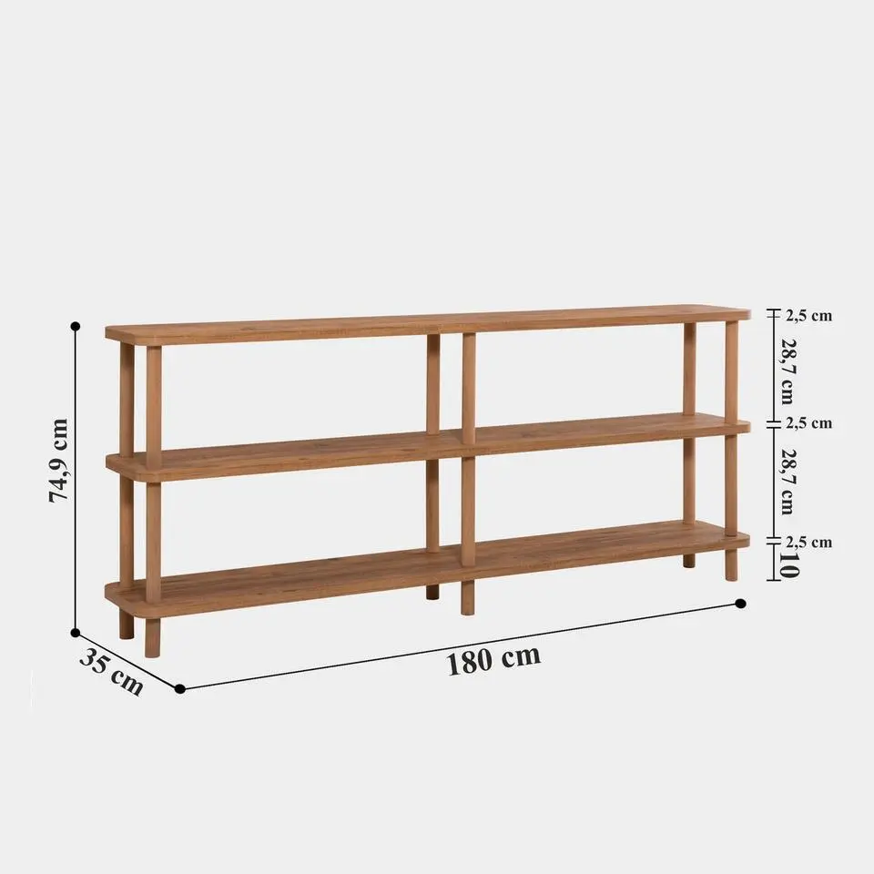 CALICOSY - Wandrek ZEN - Licht hout - 74,9x180x35 cm