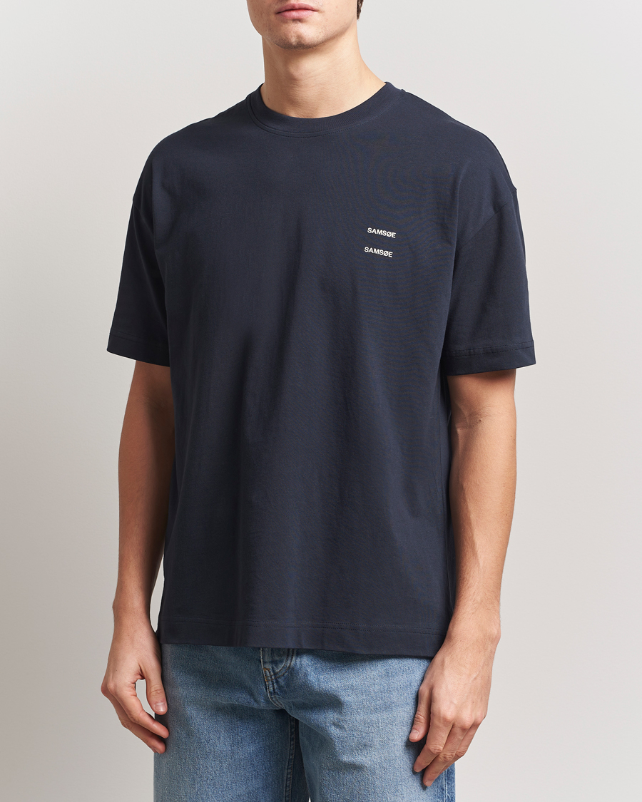 Samsøe Samsøe Joel Organic Cotton T-Shirt Salute Navy