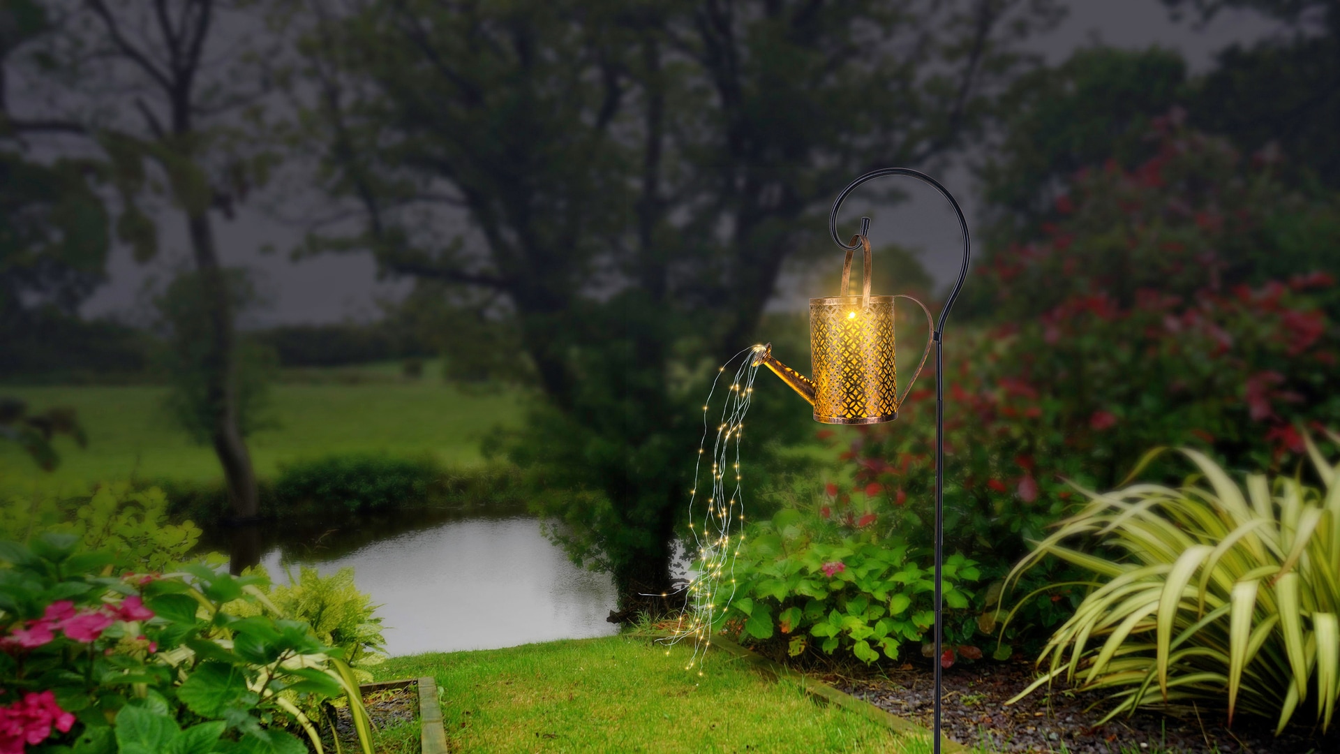 GLOBO LED Solarlampe Gießkanne FRIEDA 85 cm