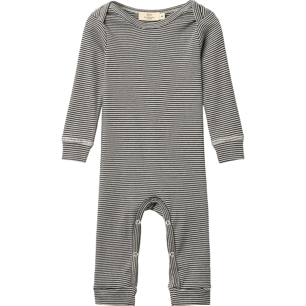 Køb COPENHAGEN COLORS Navy/Cream Stripe Modal Full Body Romper