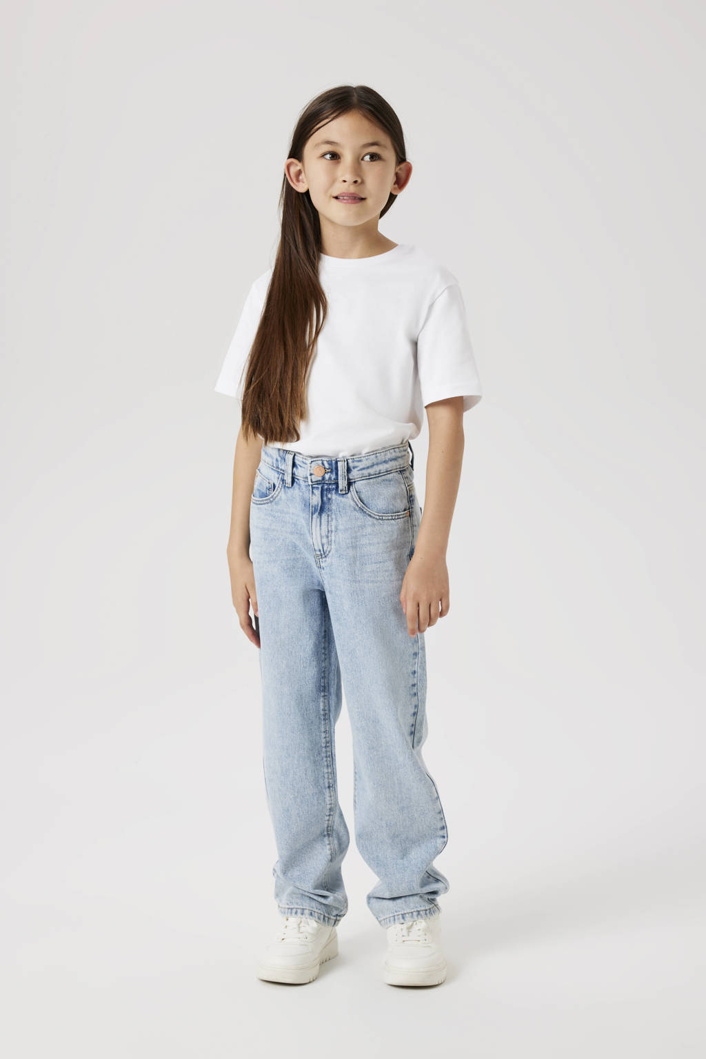 NAME IT straight regular waist light blue bleached