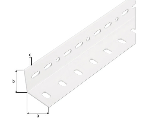 Conceptor hoekprofiel, geperforeerd, wit, 35x35x1,5 mm, 1 m