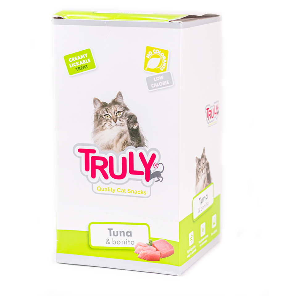 Truly - 12 x 5 Stk Cat Creamy Lickable Tun & Bonito 840gr Ialt
