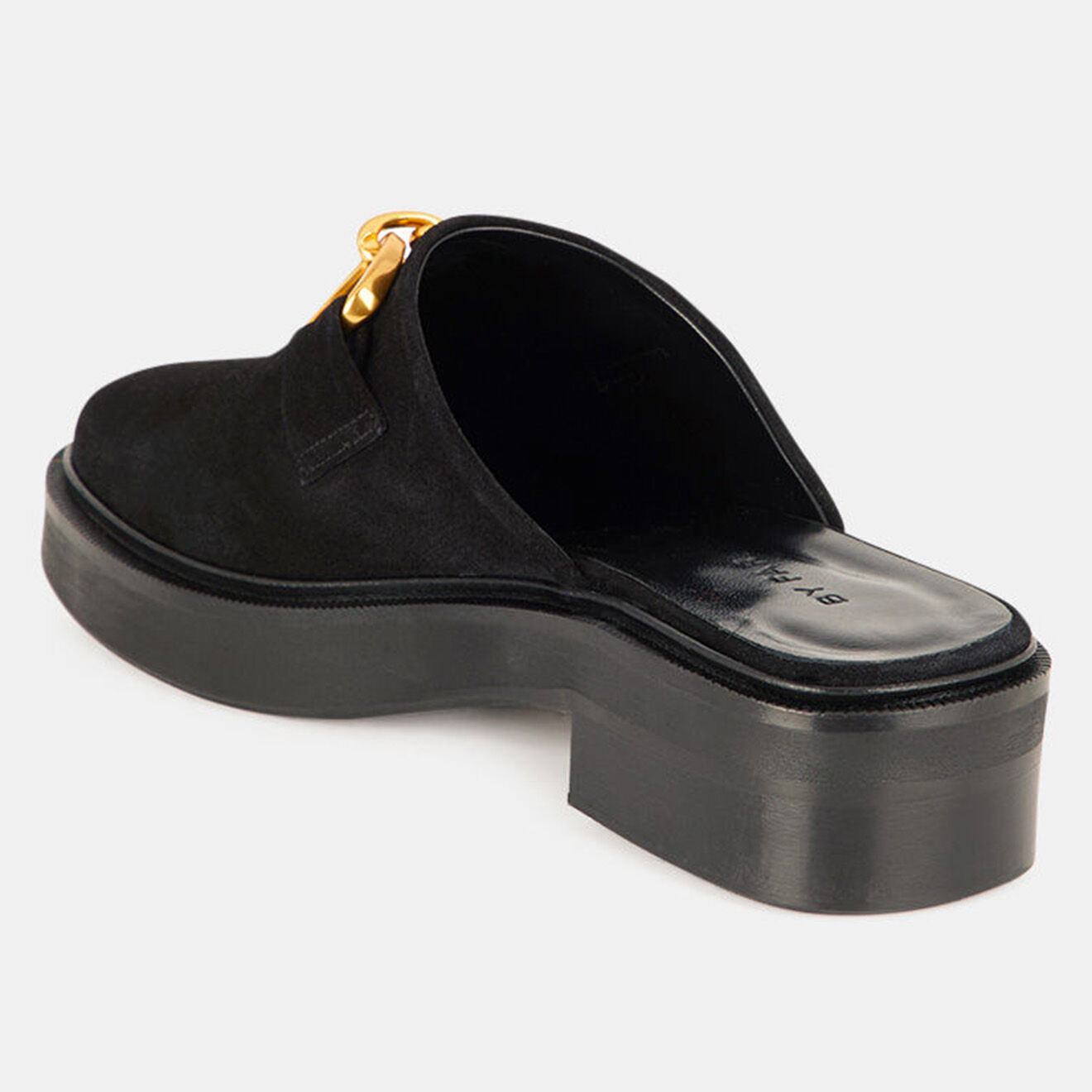 By Far Mules en Cuir sabot noires