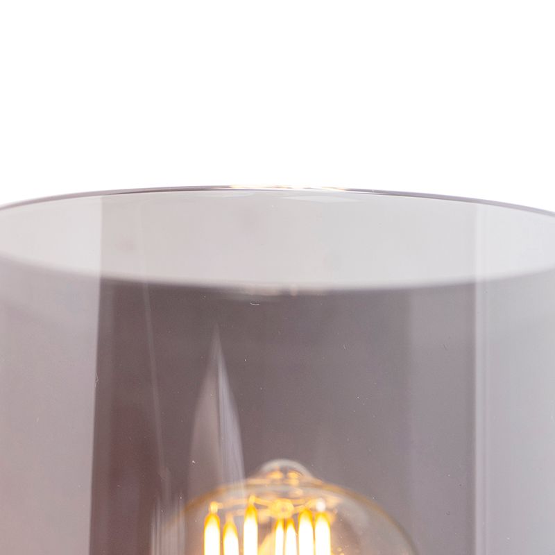 Design wandlamp zwart met smoke glas - Dome