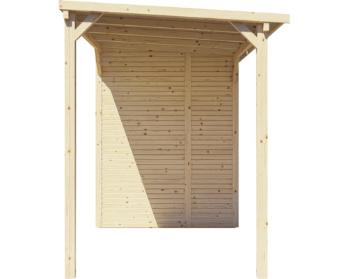 Bertilo Cubico 2 Plus Fineline Rhombus profiel tuinhuis, 373 x 170 cm, naturel