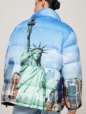 Jaqueta puffer reversível Alaska da Tommy x Awake NY