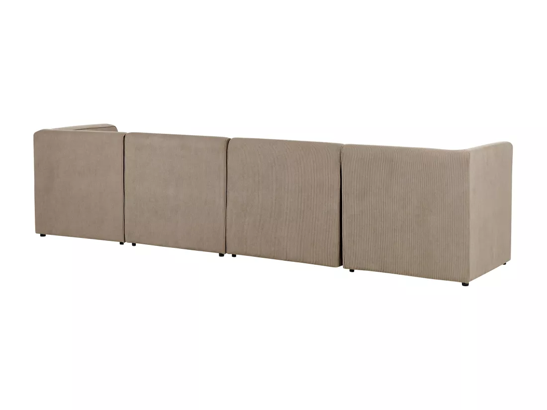 Canapé 4 places modulable en velours côtelé grosses côtes taupe LEMVIG
