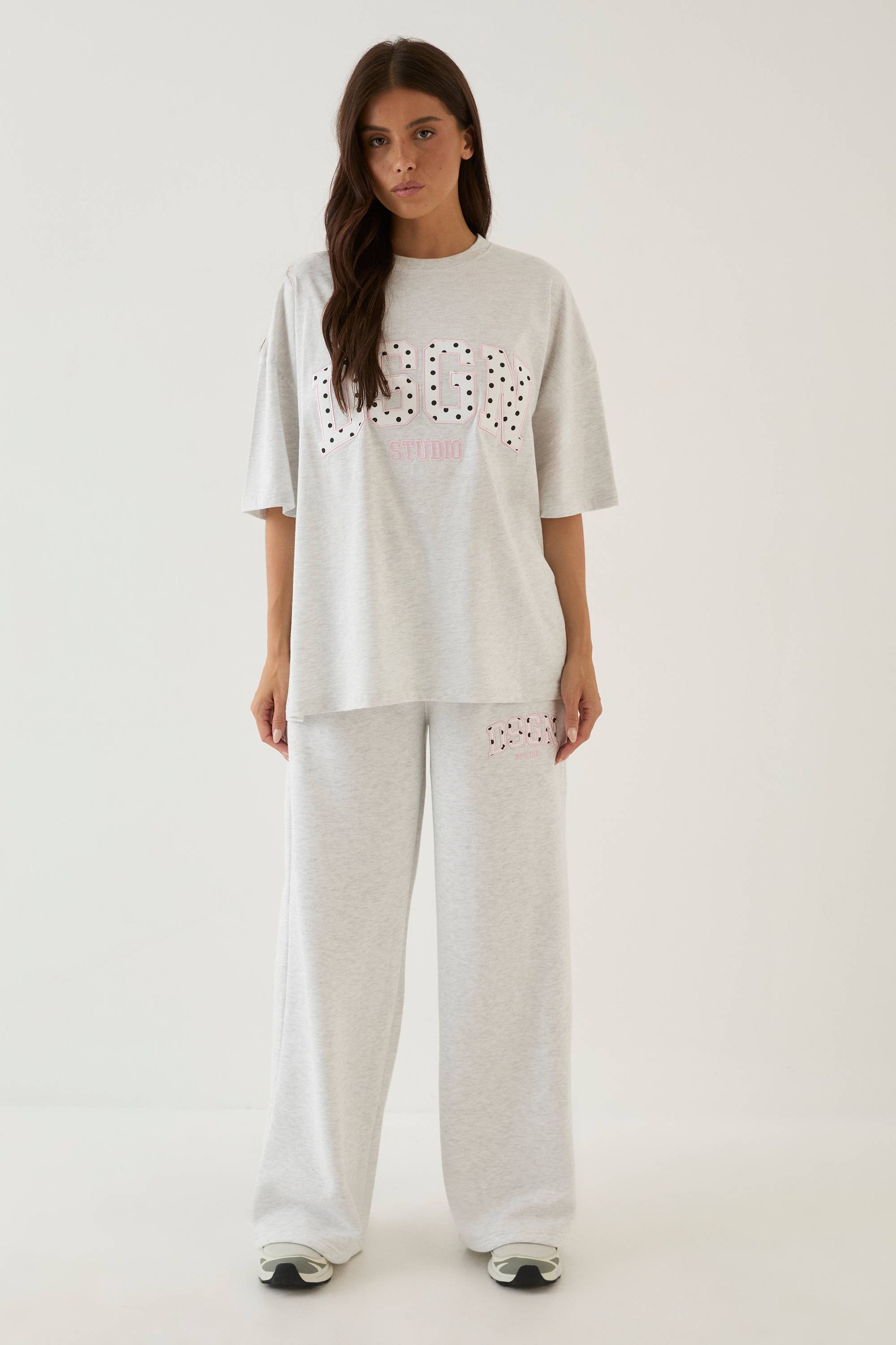 Jogger Dsgn Studio Jambe Droite À Appliqué À Pois