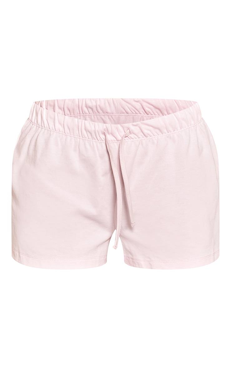 Rose Pâle T-shirt En Jersey De Coton Avec Détails Aux Manches Trois-quarts