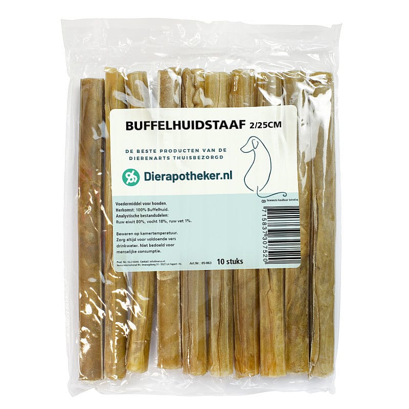 Buffelhuidstaaf 25 cm Dierapotheker.nl 10 stuks