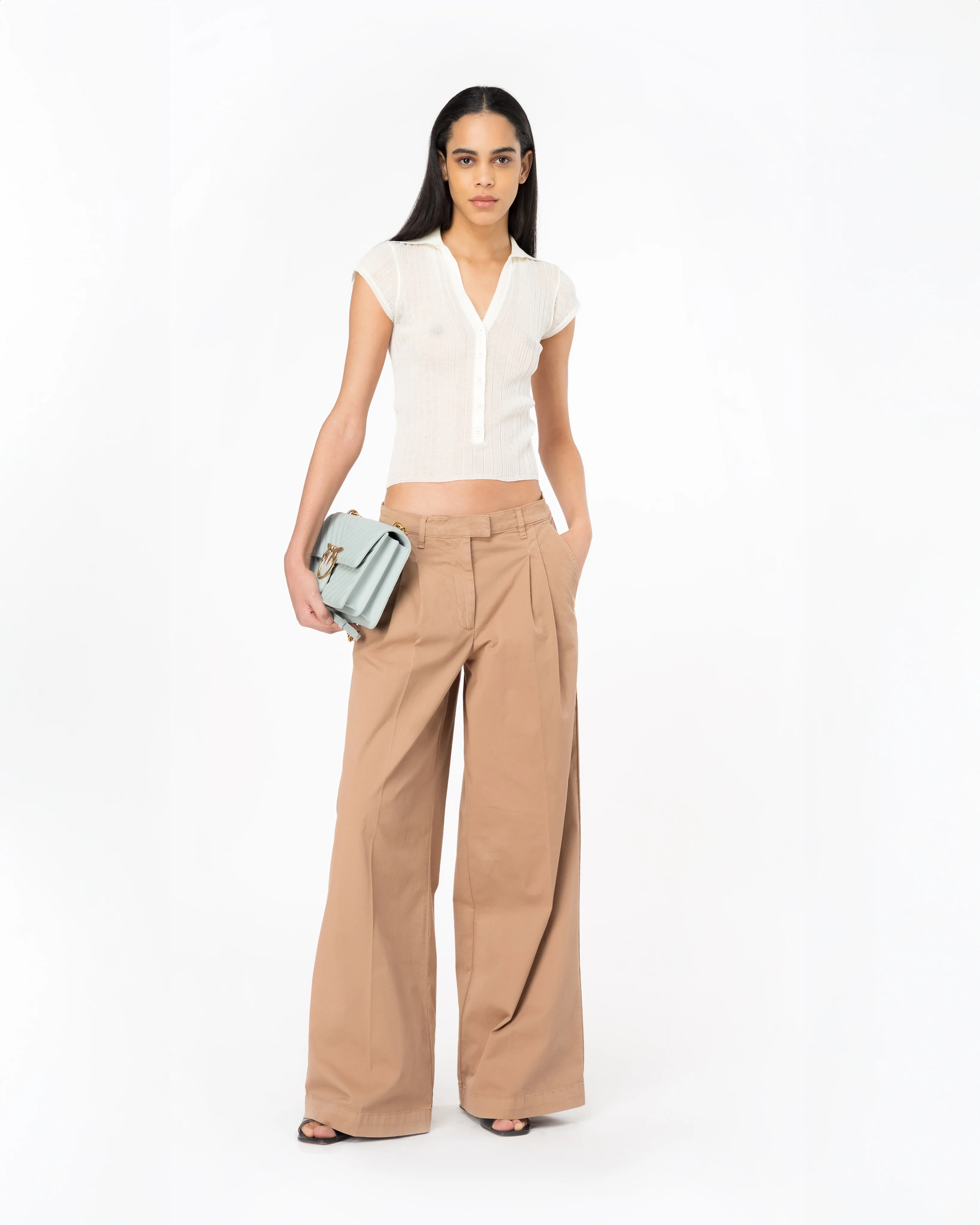 Pantalon wide-leg | Beige