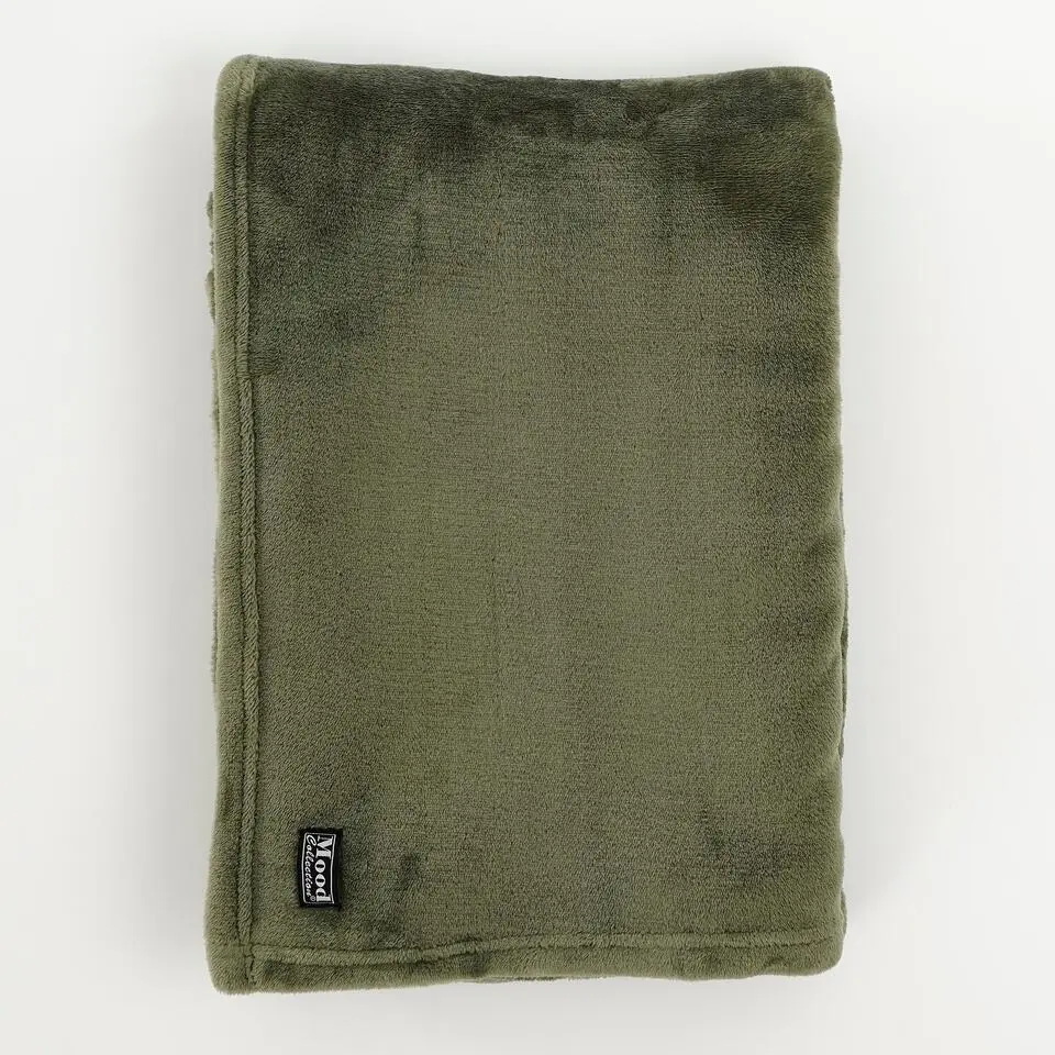 In The Mood Collection Famke Fleece Plaid - 180 x 130 cm - Donkergroen