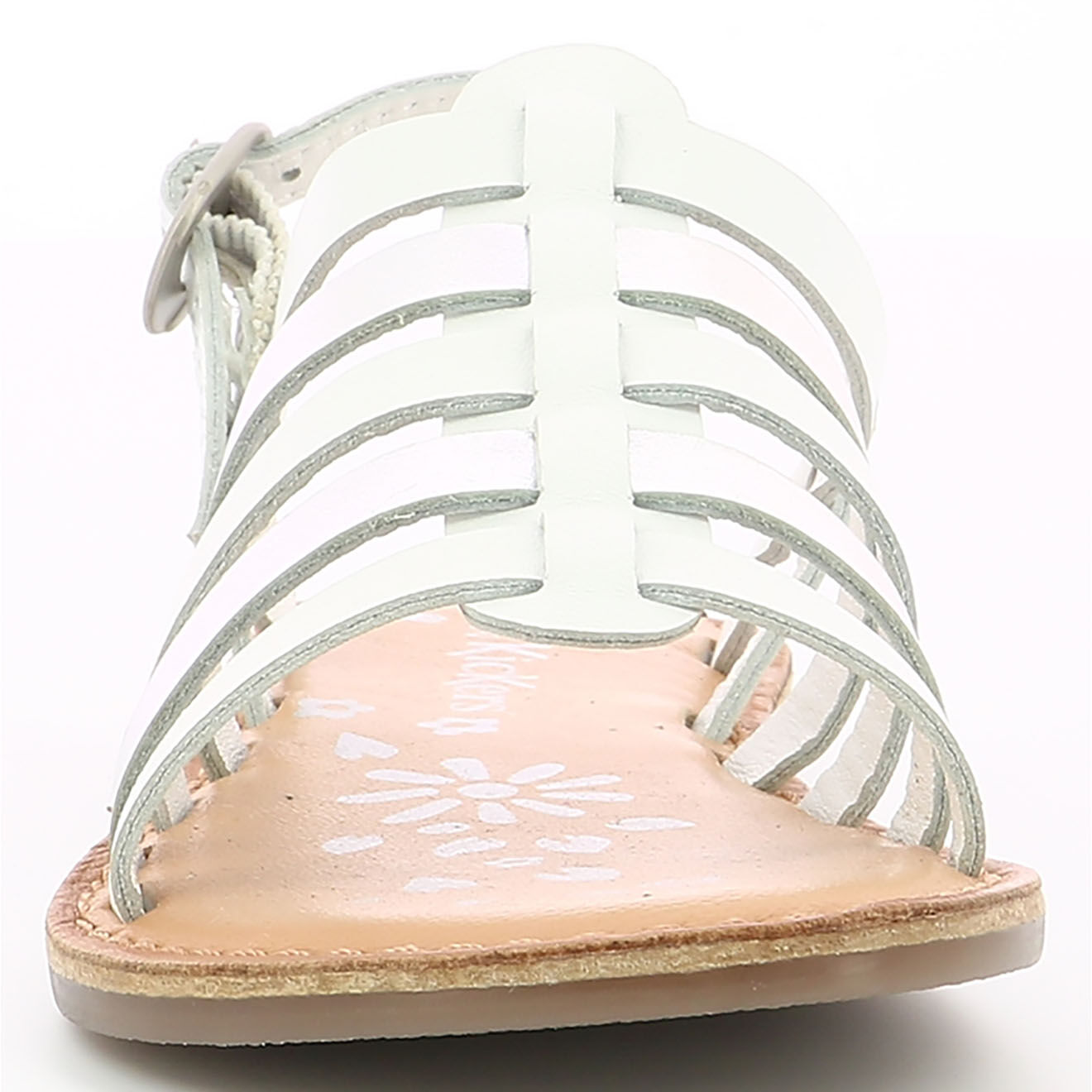 Kickers Sandales en Cuir Dixon blanc/argenté