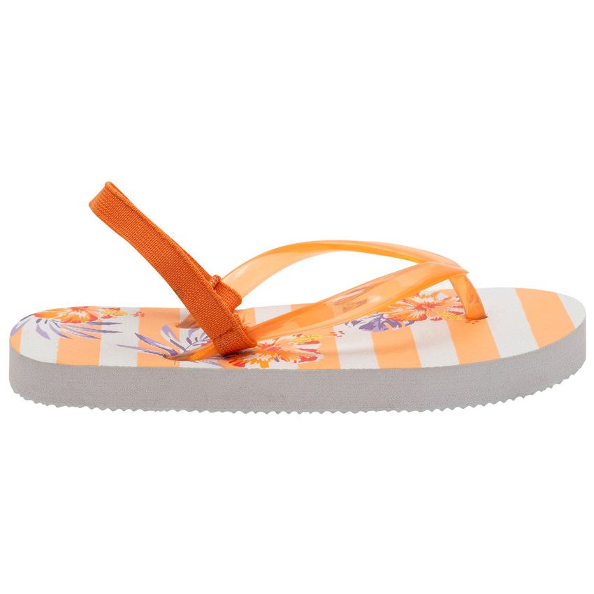 Tongs à bride transparente et fleurs - Multicolore