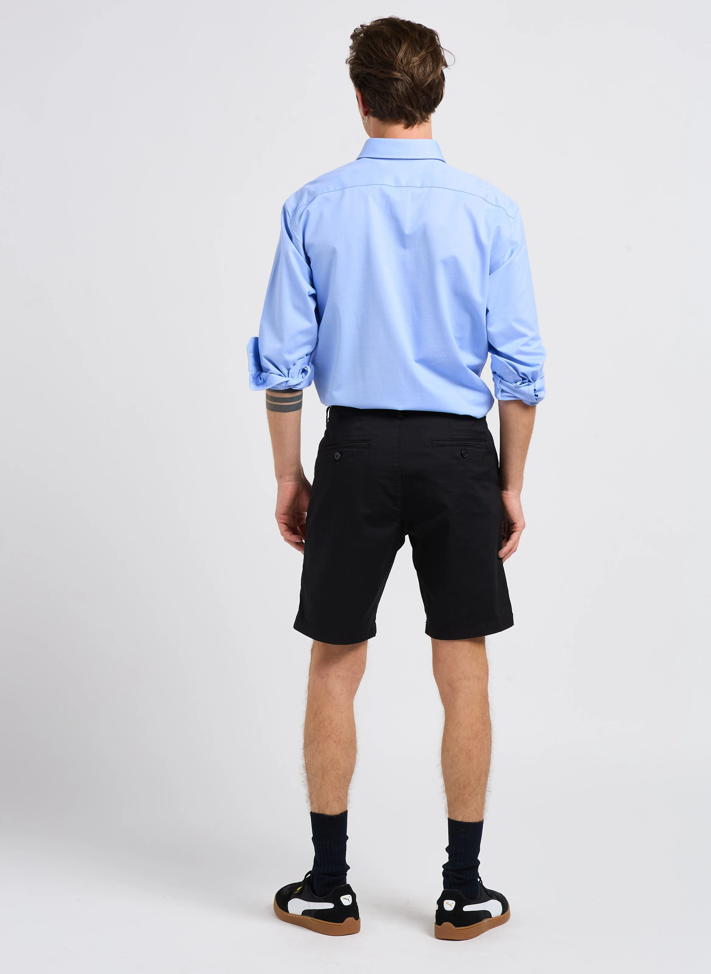 Chemise regular-fit à col classique en coton mélangé | Bleu