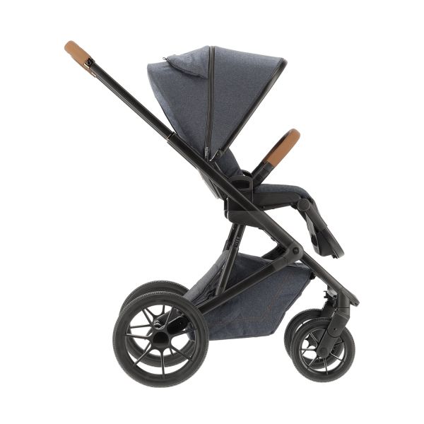 Qute Q-Rider Plus Kinderwagen - Denim Blue | Kidsriver Curve Autostoel - Black