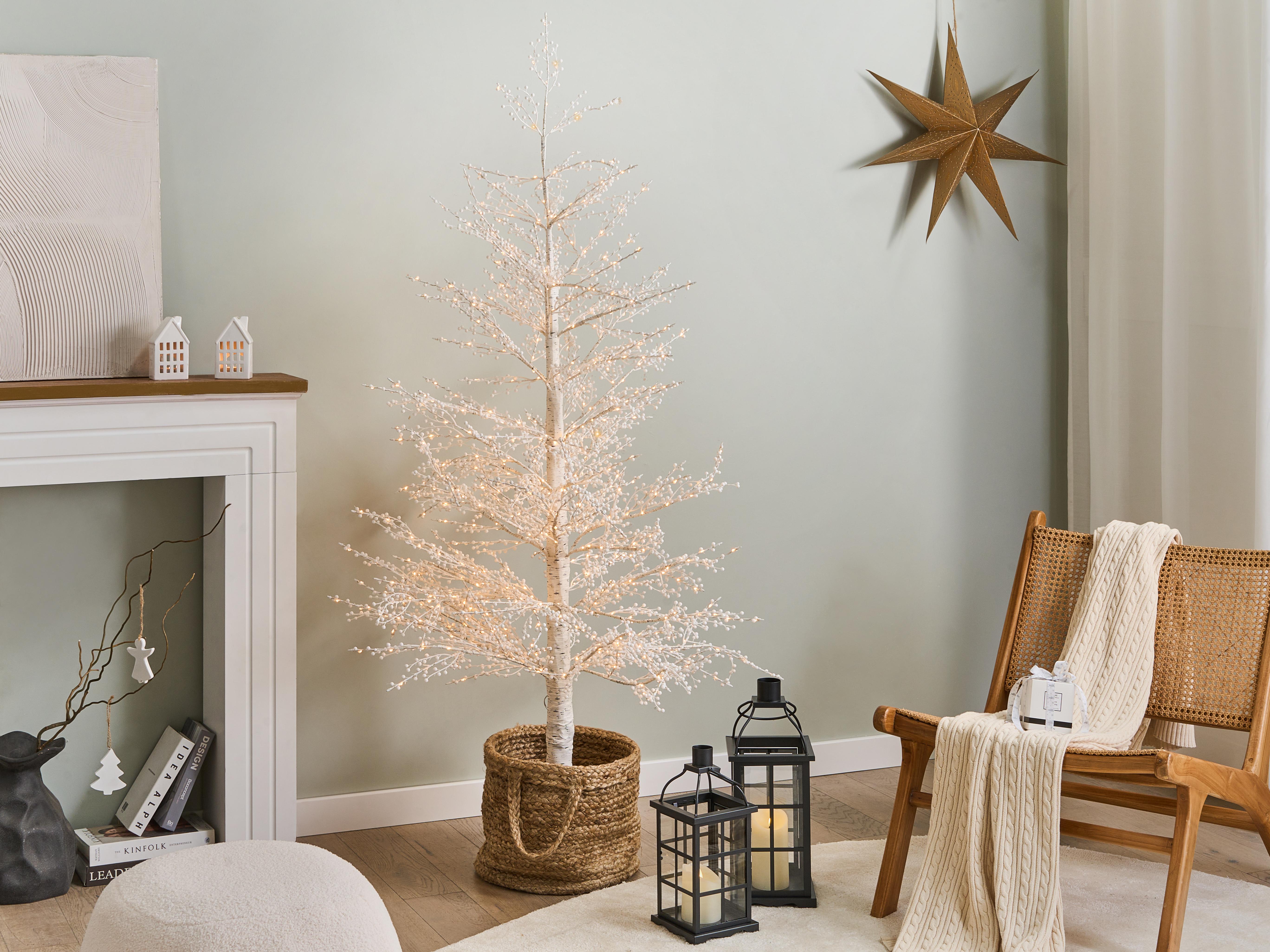 Buitendecoratie LED SUONTEE Kerstboom 180 cm Wit
