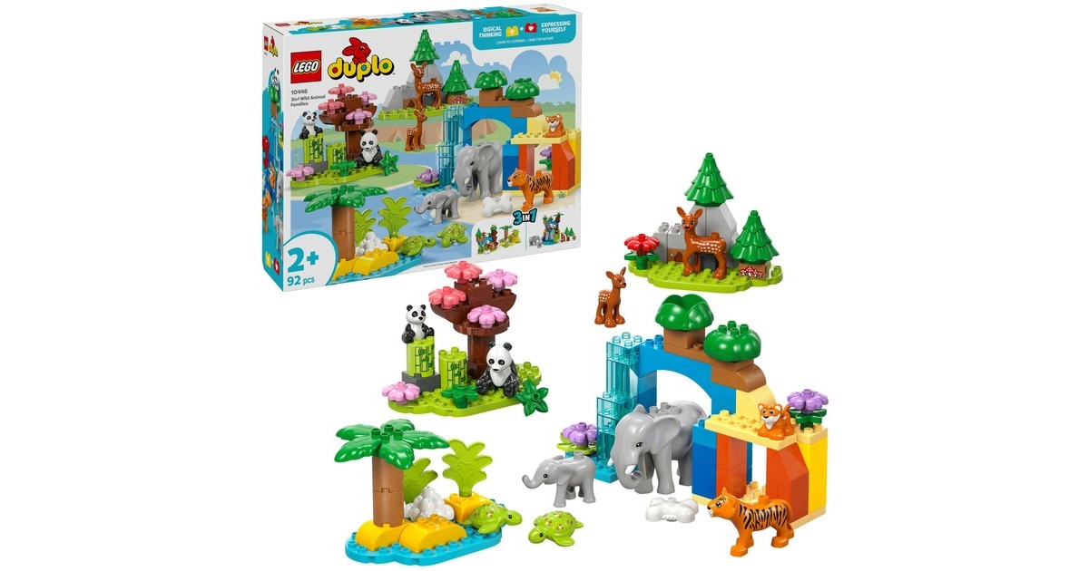 LEGODUPLO Stad - 3-in-1 families van wilde dieren Constructiespeelgoed  (10446)