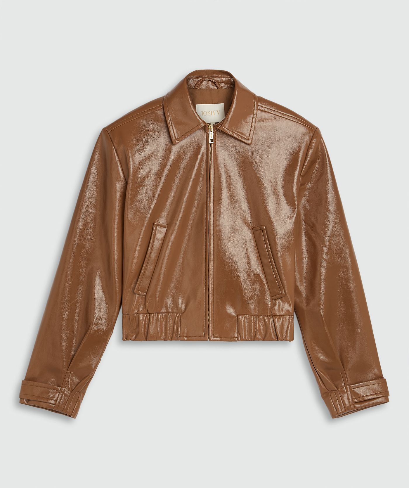 JV-PEADEN bomber jacket in laklook - cognac