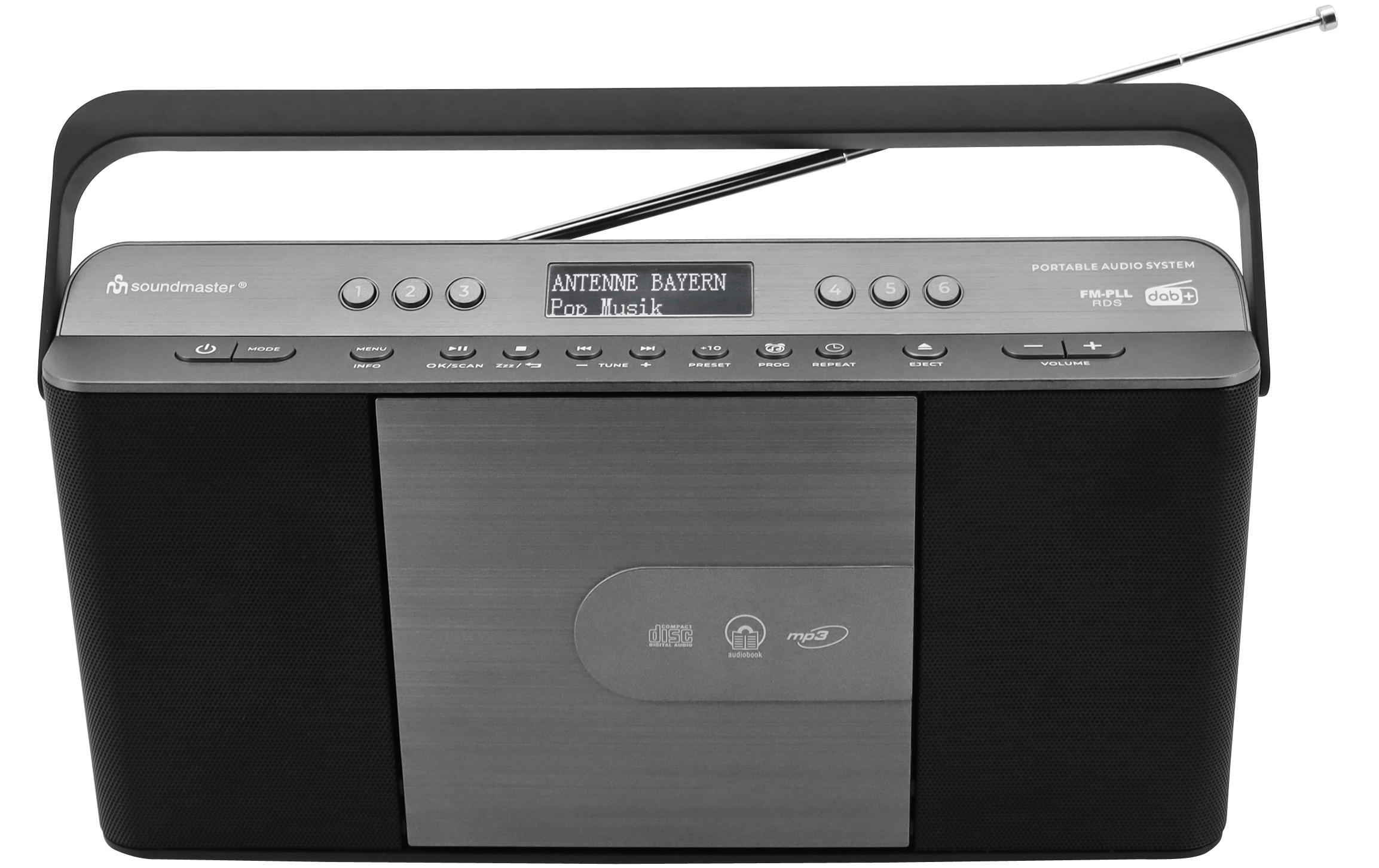 DAB+ Radio RCD1870SW SchwarzTragbares DAB+ Radio mit CD, MP3 und USB