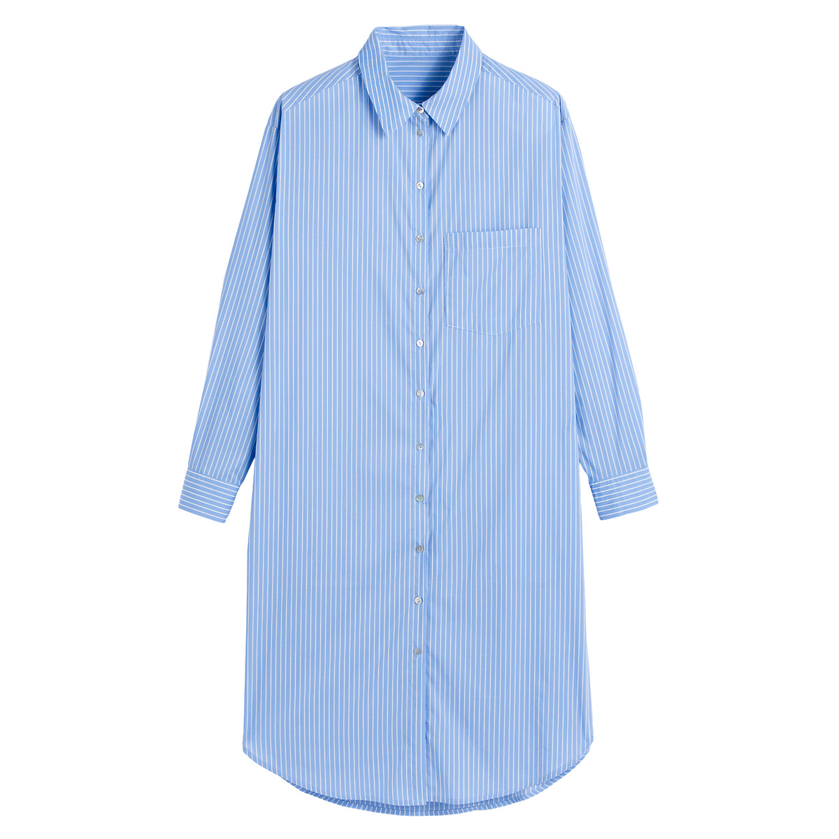 COLEÇÃO LA REDOUTE<br>Vestido camisa listrado, mangas compridas