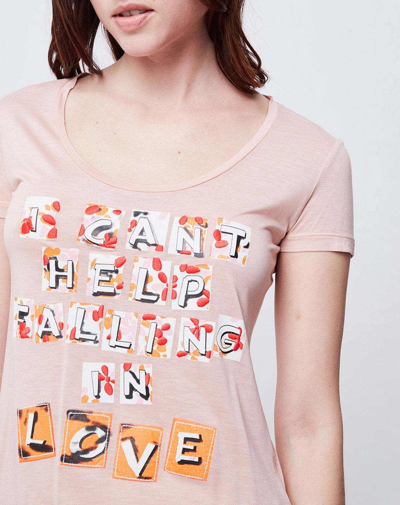 John Galliano T-Shirt imprimé rose saumon