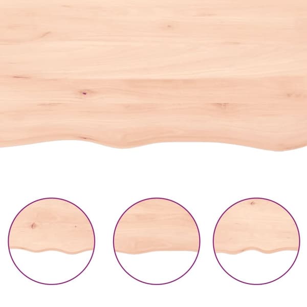 vidaXL Benkeplate til bad 60x30x(2-4) cm ubehandlet heltre