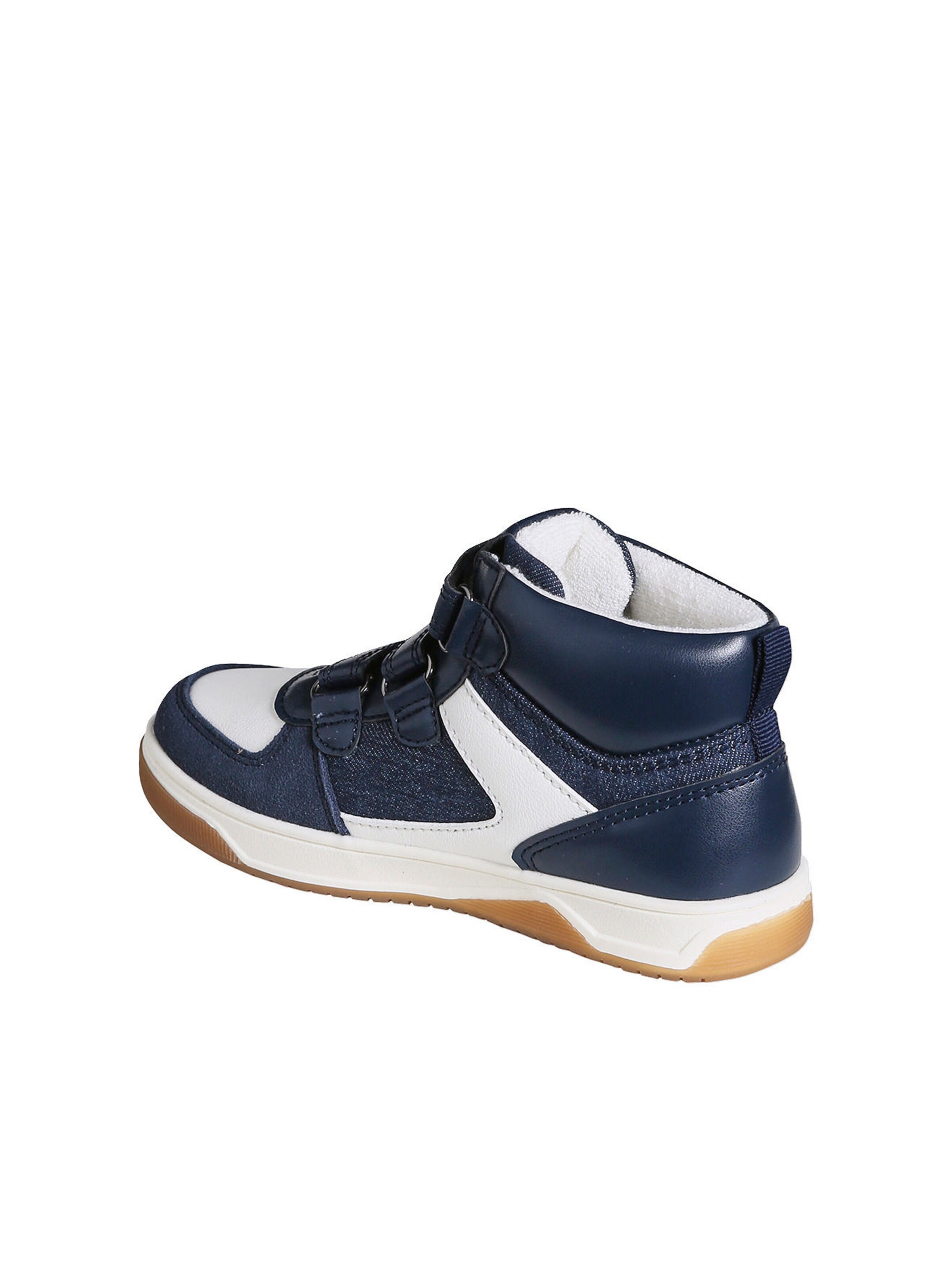 Vertbaudet Kinder High-Sneakers mit 3 Klettriemen dunkelblau