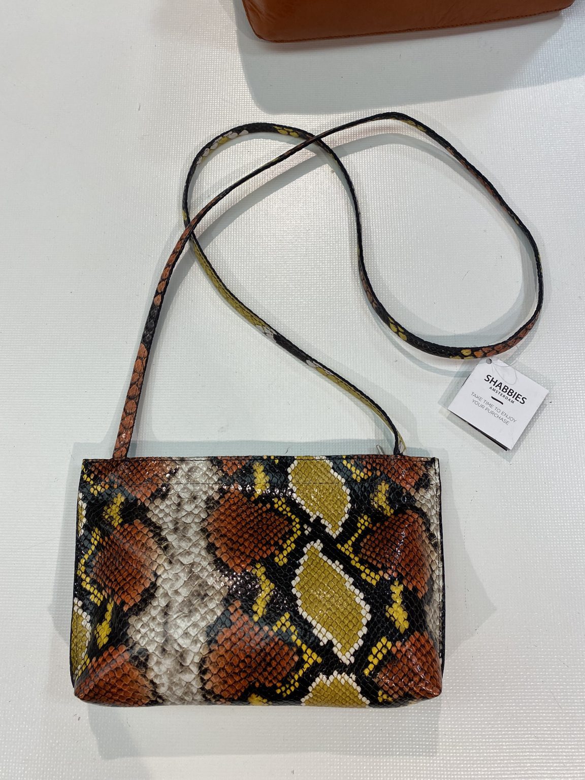 Shabbies Amsterdam Crossbody S Snake Multi Yellow