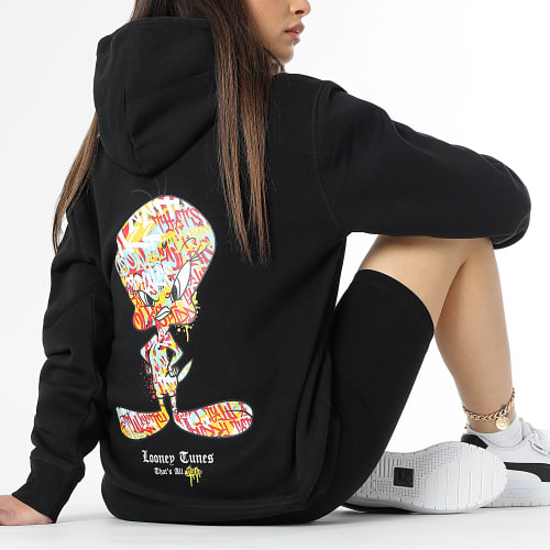 Sweat Capuche Femme Tweety Graff Noir