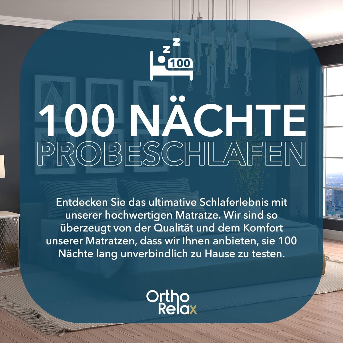 Ortho-RelaxMatratze 90x200cm, 23cm hoch, Härtegrad H2 & H3, 100 Nächte Probeschlafen, wendbar mit weicher & fester Seite, 7-Zonen-Komfortschaum-Matratze, Öko-Tex 100