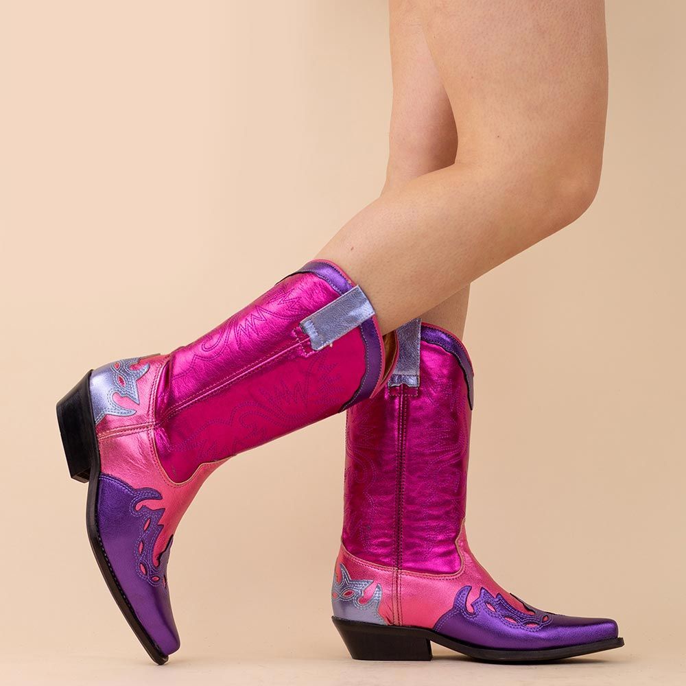 DWRS cowboylaarzen 1324 Sierra roze - paars