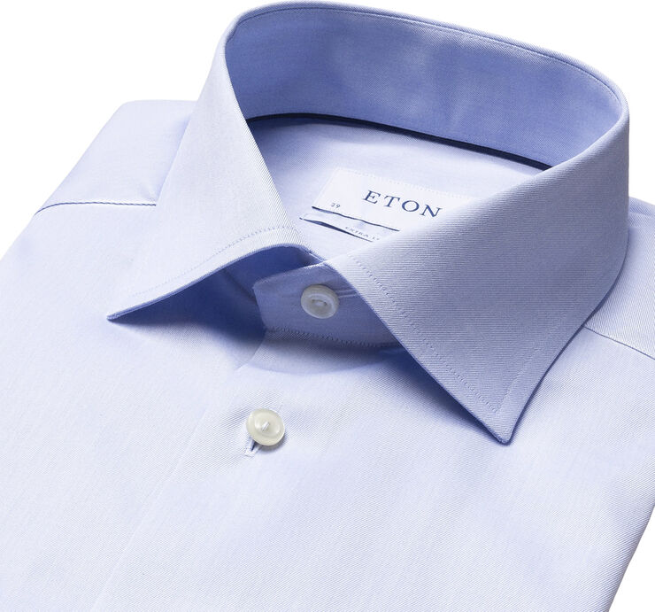 ETON Light Blue Signature Twill Shirt Extra Long Sleeves - Slim Fit Lyseblå