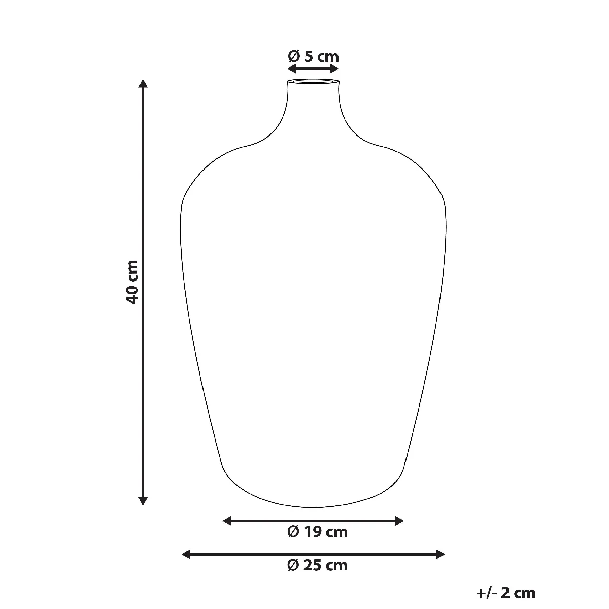 BELIANI Vase Verre 40 cm Argenté