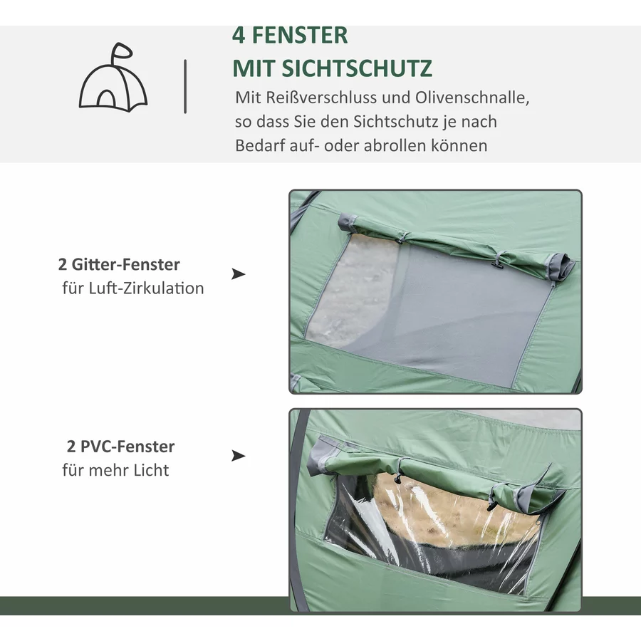 Outsunny Campingzelt für 4-5 Personen dunkelgrün, grau