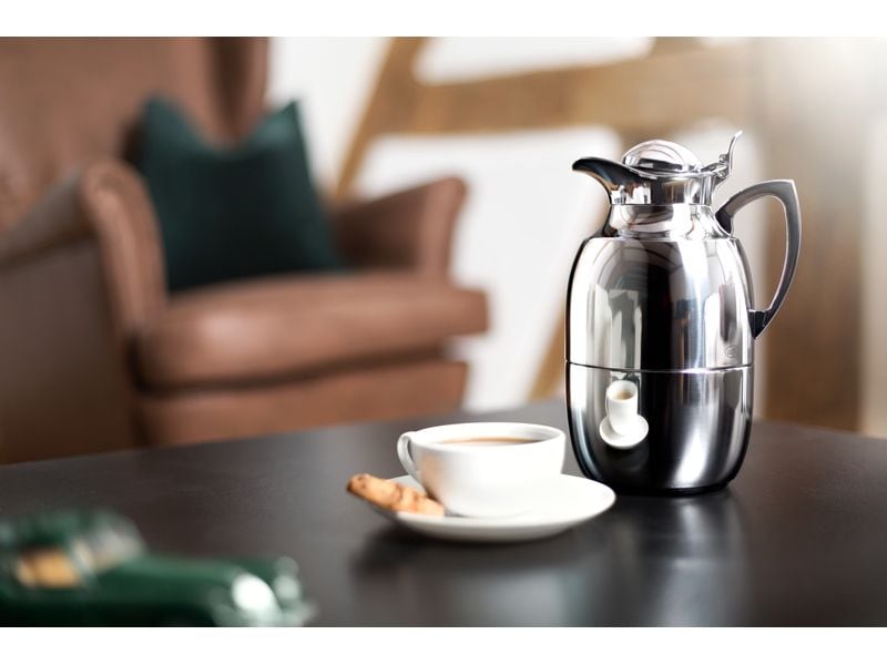 Alfi Thermoskanne Juwel 1000 ml, Silber Karaffe aus Edelstahl
