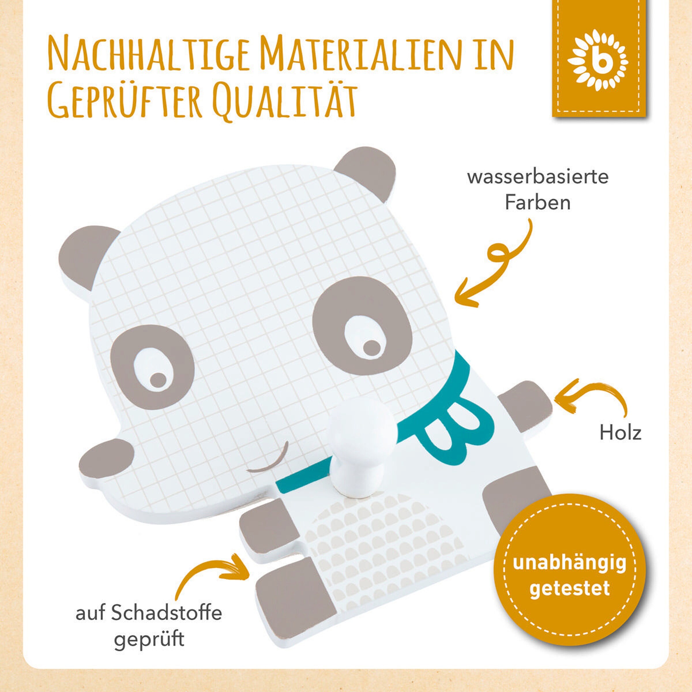 Bieco Kindergarderobe Panda Weiß