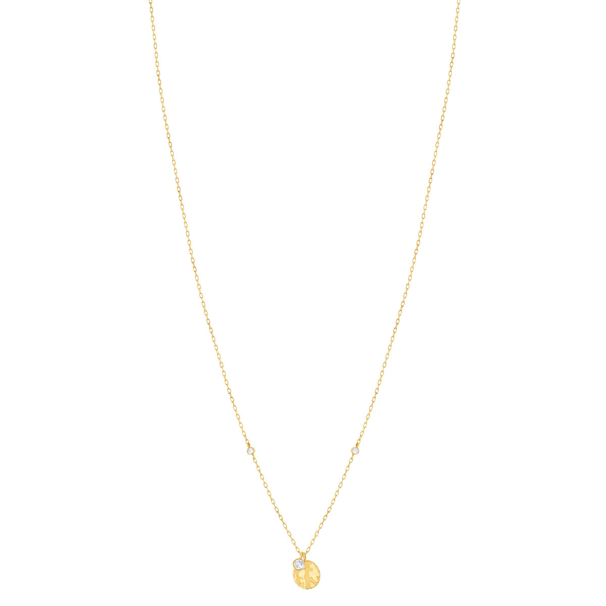 Collier or 375 jaune zirconias 43 cm