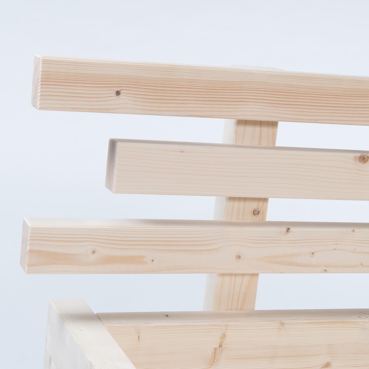 TUGA - Holztech Massives Balkenbett Doppelbett mit und ohne Überstand Daybett Boxspringbett (ohne seitlichen Überstand, 160 x 220)