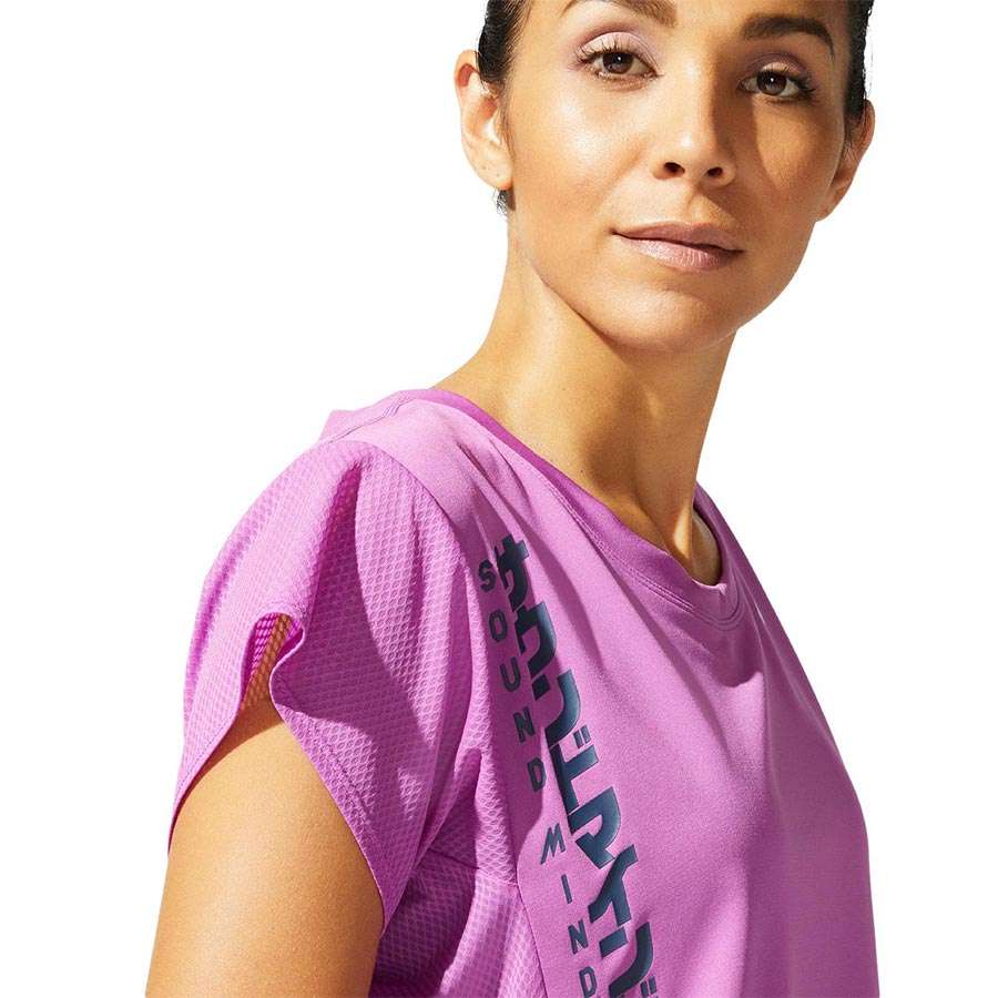 ASICS SMSB Run Hardloopshirt Korte Mouwen Paars Dames