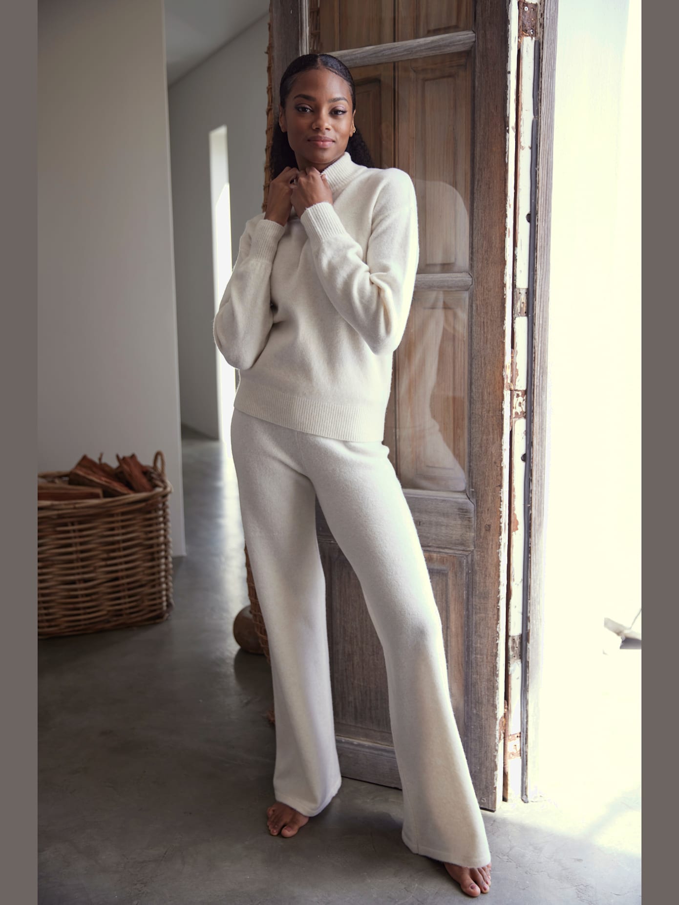 Pull en tricot à col montant