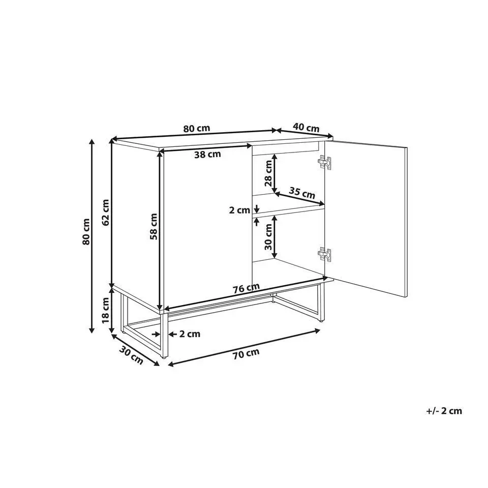 ALASKA - Dressoir - Lichtbruin/Wit - Hout