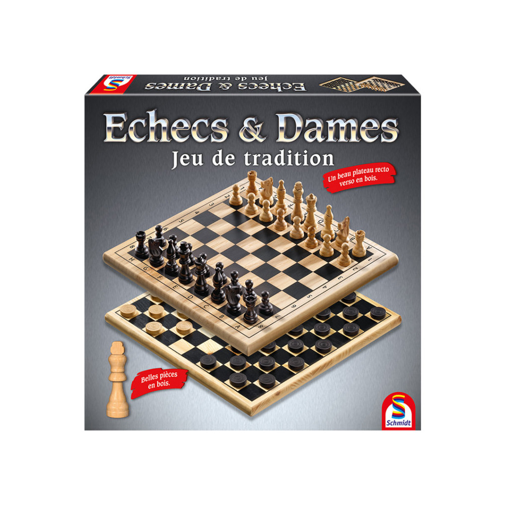 Echecs et Dames en Bois - Tradition Schmidt