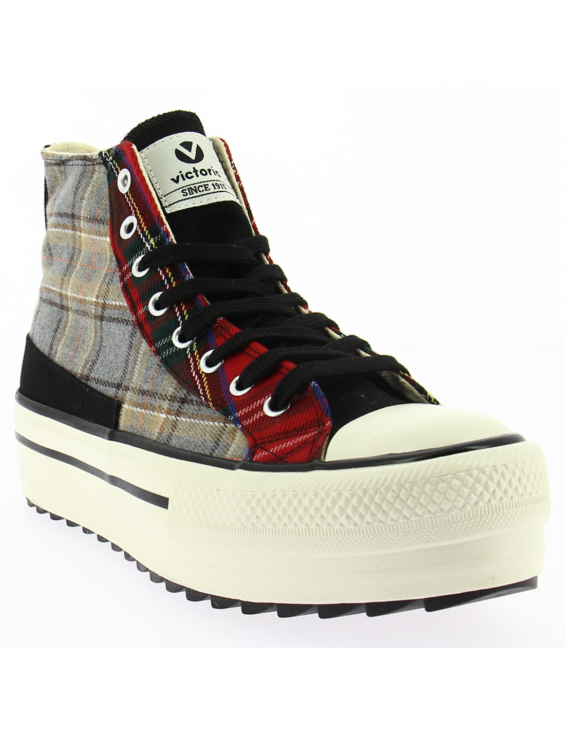 victoria Baskets montantes femme tribu doble cuadros suela brillo