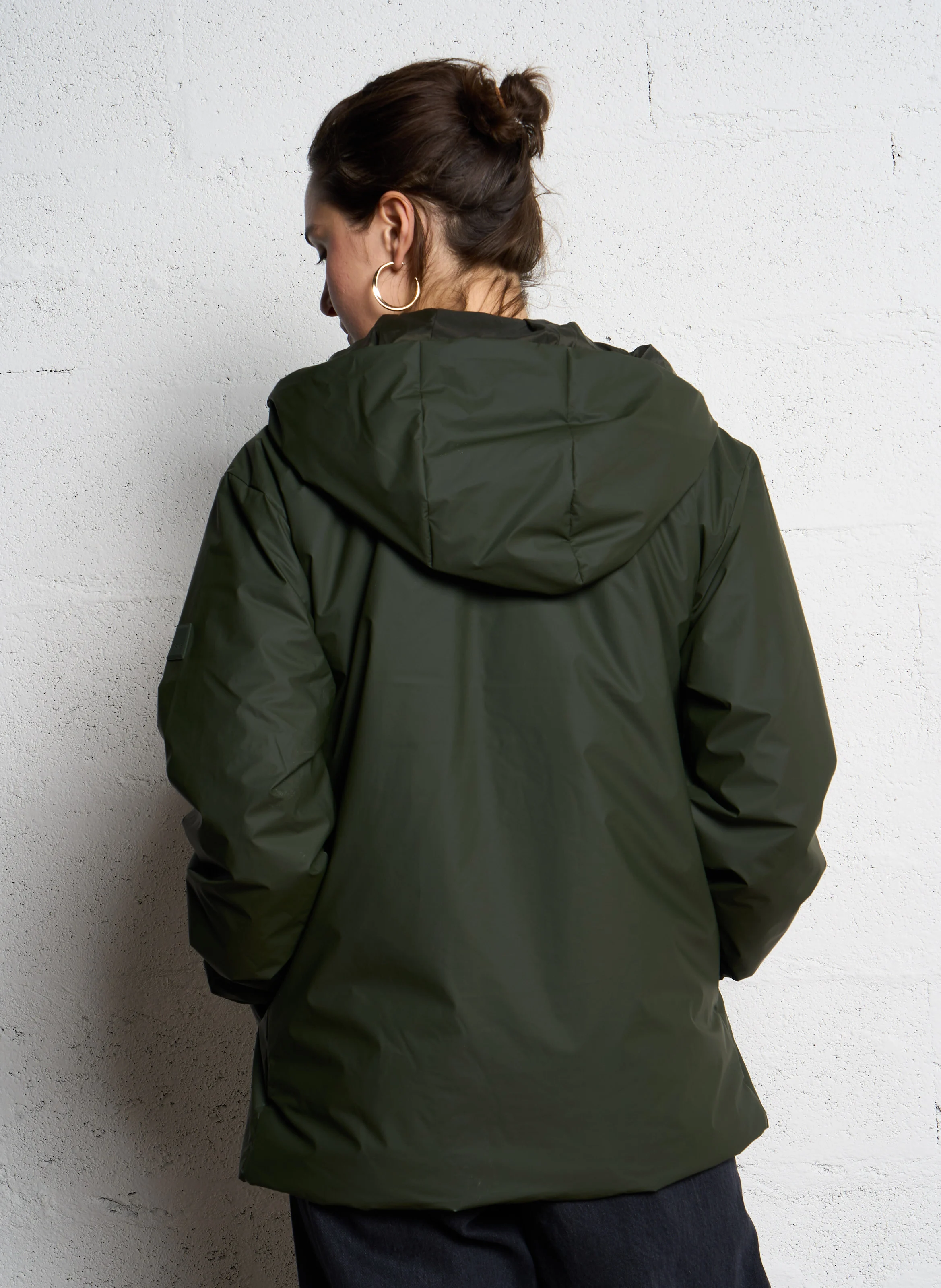 LOHJA - Imperméable droit col montant à capuche | Kaki
