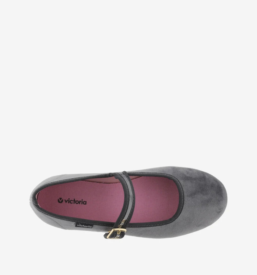GONG-FU BALLERINE VELOURS Ballerines femme GRIS